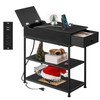 WLIVE Narrow Side Table with 2 USB Ports and 2