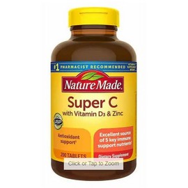Nature Made Super C with Vitamin D3 and Zinc, 200 Tablets - EXP 05/2025