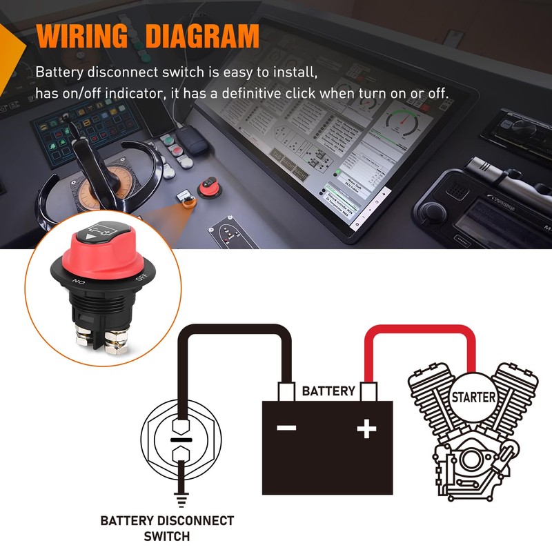 Nilight Battery Disconnect Switch 100A Master Disconnect Isolator 12V-48V On