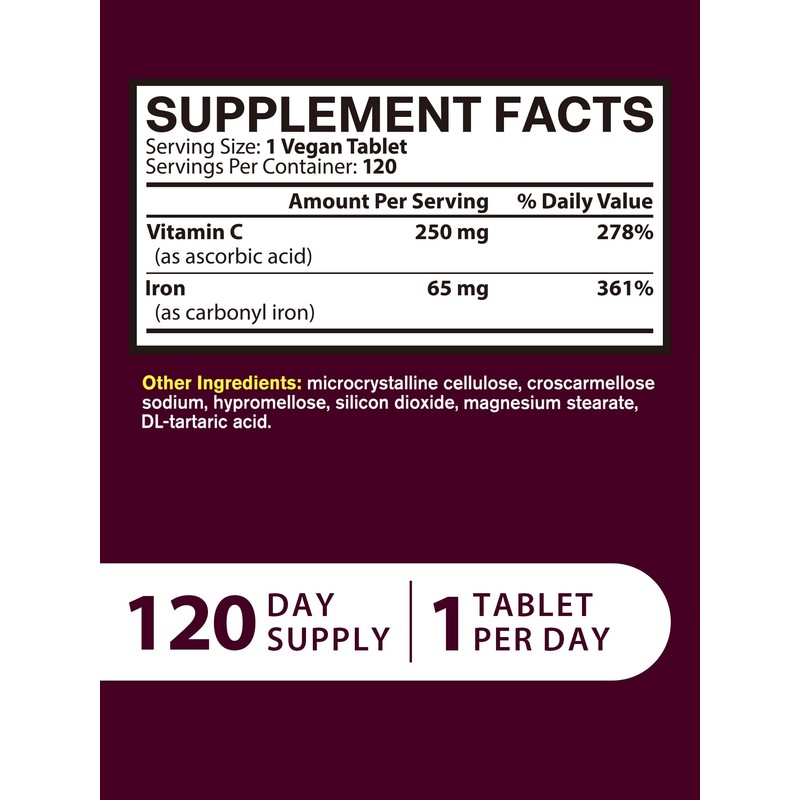 Vitacook Iron Supplement for Women Men | High Potency Iron