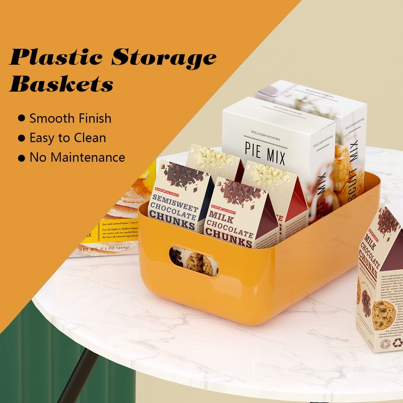 OWill 7-Pack Plastic Storage B-ins 4.2L, Small Organizer Bins for