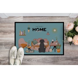 Caroline's Treasures CK7902MAT Black Labrador Sweet Home Doormat 18x27 Front Door Mat Indoor Outdoor Rugs for Entryway, Non Slip Washable Low Pile, 18H X 27W