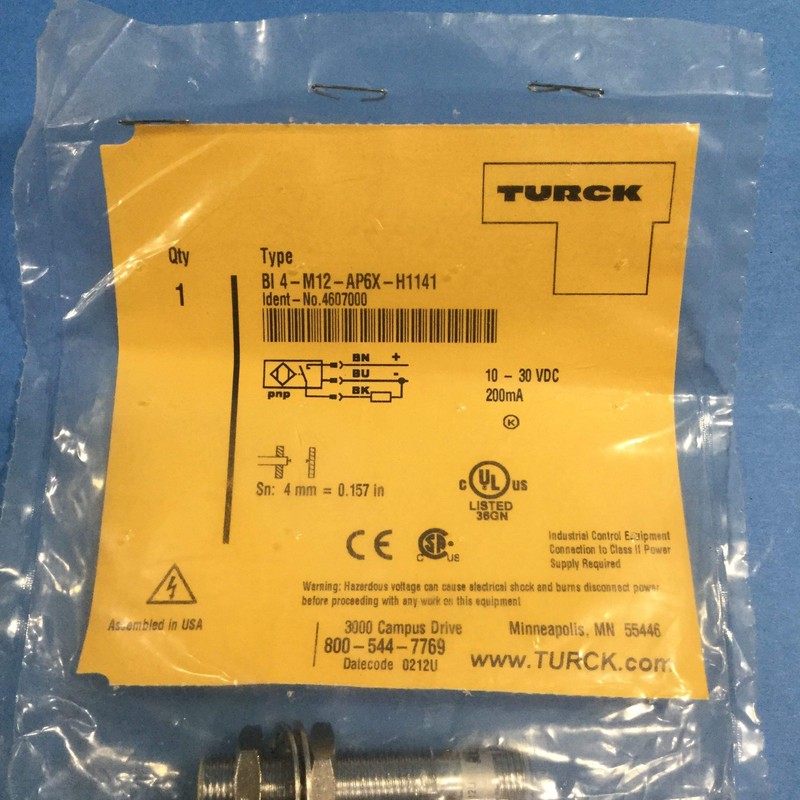 TURCK BI4-M12-AP6X-H1141 (4607000), 1 LED, 10-30 VDC, 12 MM SIZE,