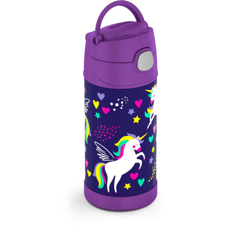355ml FUNtainer® Vacuum Insulated Drink Bottle - Purple Unicorn