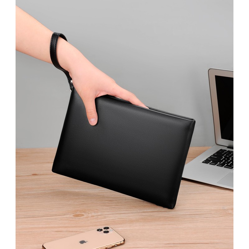 FSD.WG Clutch Bag for Men, Leather Second Bag, Handbag, Small,