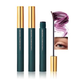 2PCS Burgundy Waterproof Mascara – Volumizing & Lengthening, Smudge-Proof, Fiber-Infused Formula, Thickening & Long-Lasting, Clump-Free, Curling & Volumizing for Sensitive Eyes