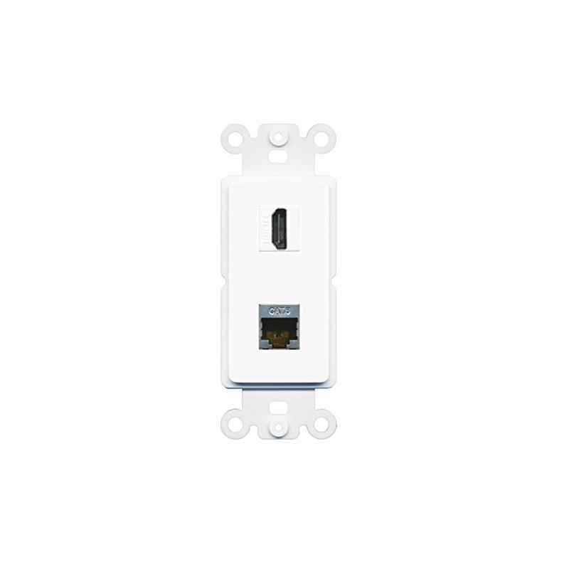 RiteAV - HDMI Cat6 Shielded Port Wall Plate Decorative (Rocker)