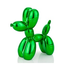 AMOIENSIS - Estatua de perro con globo brillante, 10 cm, escultura de perro con globo verde galvanizado, pequeño Nick Nacks para decoración de estantes, pequeño computadora de decoración ecléctica,