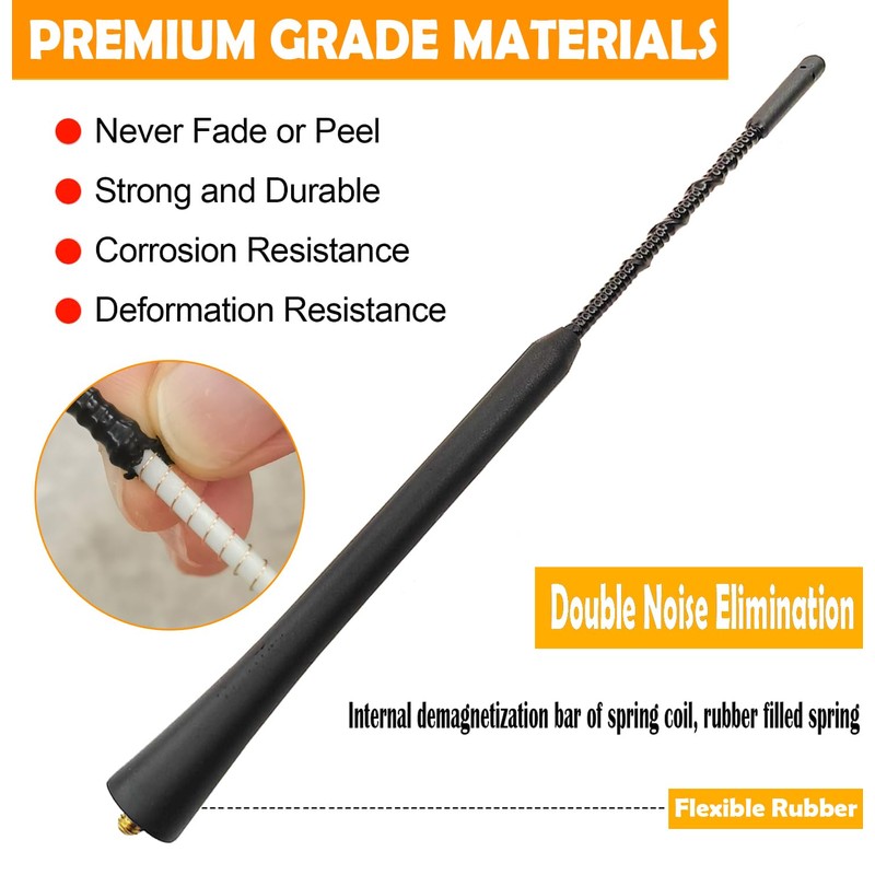 9 Inch Antenna for Toyota Yaris (2007-2018), Flexible Rubber Antenna