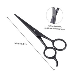 TEHAUX Men's Stainless Steel Beard Eyebrow Scissors Hairdressing Scissors Set Sturdy Practical Space-saving Black