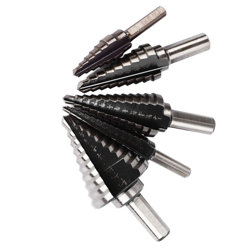 5Pcs Step Drill Bit Set Alloy Steel High Accuracy Multifunctional