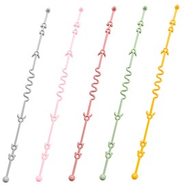 CLARITYKG Correas de Seguridad de Juguete y Chupones, Cadenas EláSticas de Silicona para Chupones, 5 Pcs Correas para Chupones para Cochecitos Silla Alta Cunas Cestas Colgantes Asiento de Coche