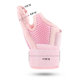 LIUQOBN Thumb Support for Left or Right Hand，Adjustable Thumb Splint Wrist Support for Sprains Universal Size Pink