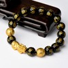 FengShui Wealth And Luck Bracelet, Feng Shui Black Obsidian Pixiu