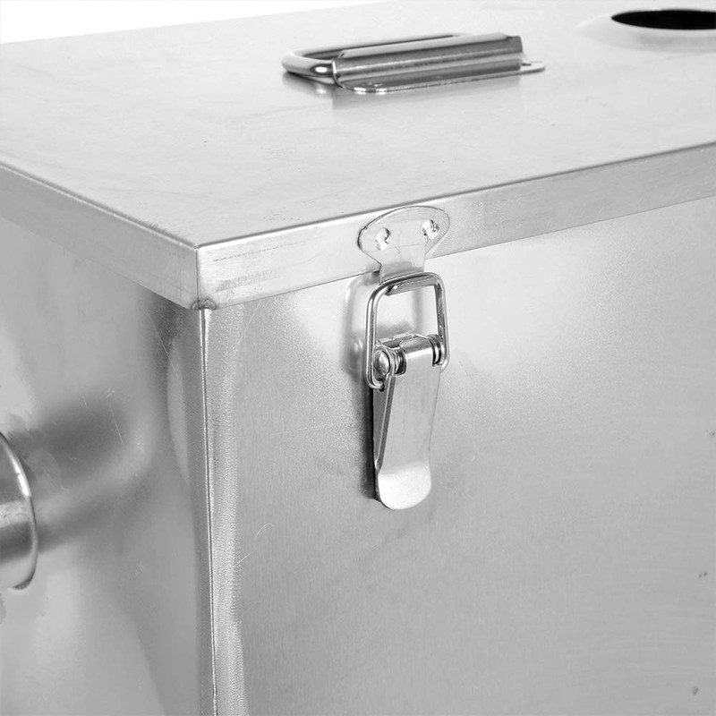 BEAMNOVA 8lbs Commercial Grease Trap Stainless Steel Interceptor for Restaurant