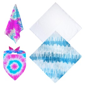 Agroon White Bandana Cotton for Tie Dying 2PCS 15" x 15", Blank Solid Handkerchiefs Bandanas for Men or Women or Children or Dogs