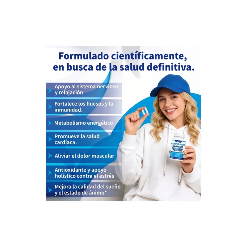 Gwynne Suplemento Complejo Magnesio Elemental 1000mg Glicinato Citrato Malato Taurato