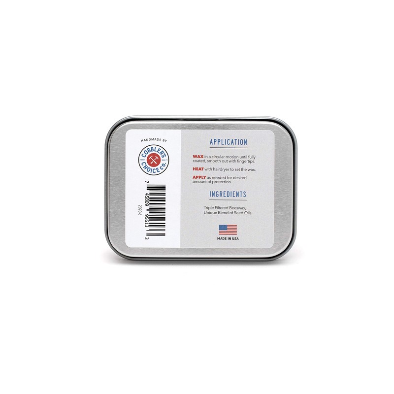 Cobbler's Choice Canvas Wax - Protects Textiles from Wind, Water,