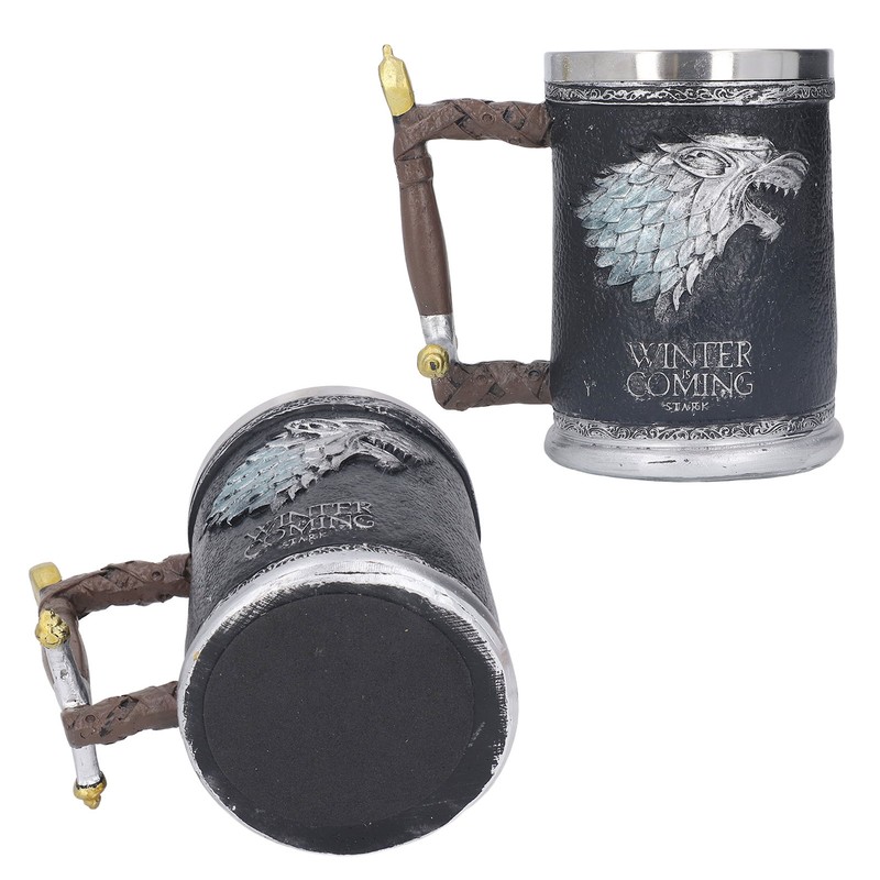 Stainless Steel Liner Mug Resin Decorative Hand Painted Beer Cup