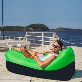 Inflatable Loungers Air Sofa,Cool Inflatable Couch Beach Chair for Outdoor Pool, Inflatable Sleeping Bag Couch for Travelling, Camping, Hiking, Picnic, Beach Parties, Backyard, Lakeside (Black Purple)