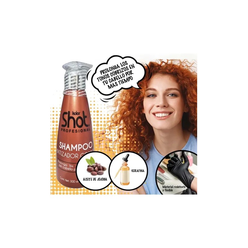 Shampoo Matizador Cabello Cobre Kolor Shot 300 ml