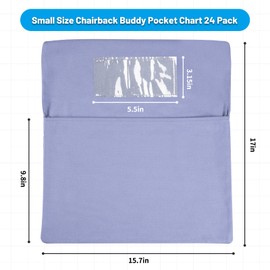 YZiCHENQQ 24 PCS Chair Pockets for Classrooms, 17"x15.7" Student Chair Organizers for Seating and Storage, Durable Seat Sacks for K-2, School and Home Use (Macaron 8 Colors, Small)