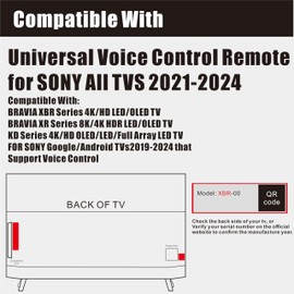 Universal Voice Remote Control for Sony Bravia TV Remote Control Replacement for Google Android Smart TV Bravia XR 3 7 8 9 KD X77L X80K X85K X90K A80K S30 Series Controller 2019-2024 RMF-TX910U TX800U