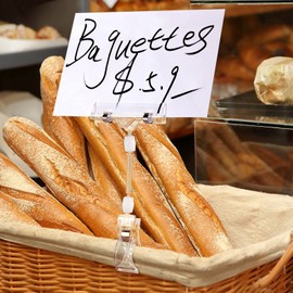 20 Pack Table Number Holders, Plastic Mini Place Card Holders, Sign Holder Clips Merchandise Display Pop Clip Memo Note Photo Stand for KT Board, Price Tag, Advertising Paper - Round Base