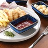 vancasso Stern Blue 4-Piece Saucer Dish Set, Reactive Glaze Dipping