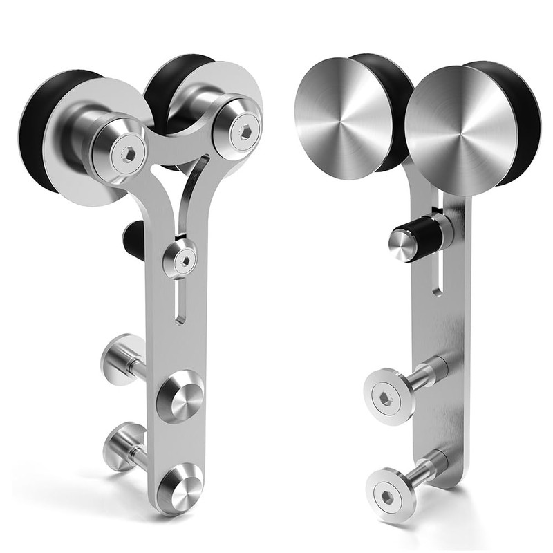 CCJH 4FT Barn Door Hardware Sliding Track Kit Stainless Steel