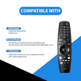 FIERY FREE lg Magic Remote Replacement AKB75855501 for LG OLED QNED NanoCell Webos Smart TV Universal lg tv remote control replacement with Voice & Pointer Function for AN-MR20GA MR19BA MR18BA MR650A.