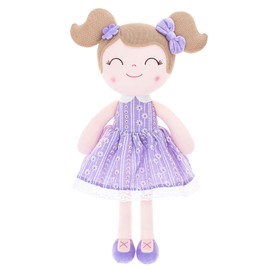 Gloveleya Baby Doll Baby Girl Gifts Cloth Dolls Kids Plush Toys 16'' Purple with Gift Box