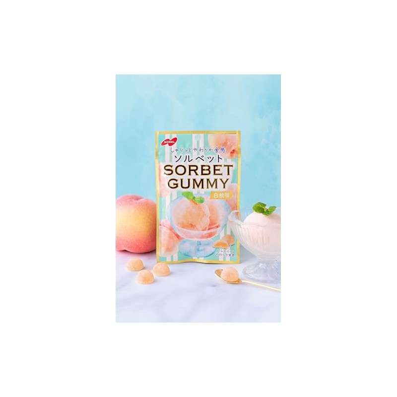 Nobel Confectionery Solvette Gummy White Peach Flavor, 1.8 oz (50