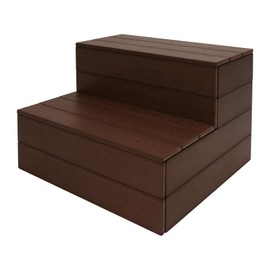 KOLHGNSE Bathtub Steps, Non-Slip Spa Stairs with Wide Anti-Slip Surface for Elderly and Kids, Heavy DutyIndoor Outdoor Use for Bathtub, Hot Tub, Jacuzzi (Brown)