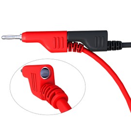 Goupchn Banana to Test Hook Test Leads 5PCS 4mm Stackable Banana Plug to Mini Grabber Clips Flexible Test Cable Wires 500V 5A for Multimeter Electrical Testing