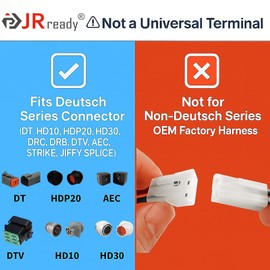 JRready ST6255 Deutsch Connector Pins and Sockets Stamped Contacts Size 16 (100PCS/50 Pairs) - Deutsch Pins 1060-16-0122/1062-16-0122/ Open Barrel Terminals Wire Gauge 14-18 AWG