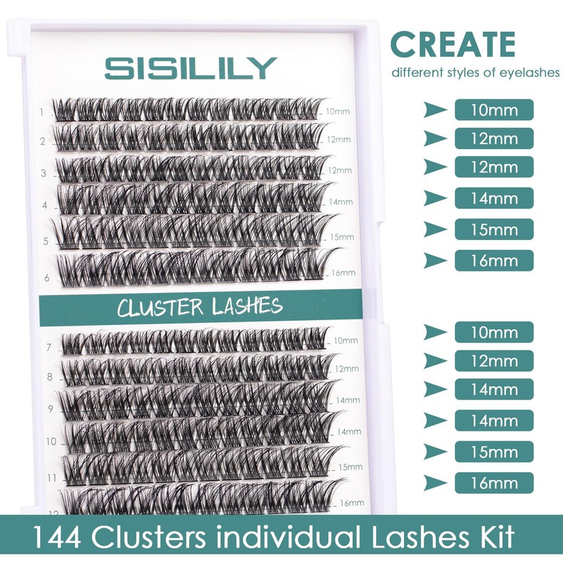 Individual Lashes SISILILY Cluster Lashes 144 Lash Clusters DIY Lash