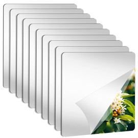 LXCREAT Full Length Wall Mounted Mirror Acrylic Flexible Small Self Adhesive Frameless Squares 2MM Thick Espejos Tiles 10PCS 11.8” × 11.8” for Bedroom Dressing Room Door Home Gym