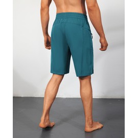 FOGFIRE Men's Swim Trunks Quick Dry Beach Shorts with Zipper Pockets, UPF 50+, Swimming, Surfing, Outdoor - No Mesh Liner Teal