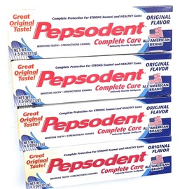 Pepsodent Complete Care Anticavity Fluoride Toothpaste, Original Flavor, 4.5 OZ (Pack of 4)