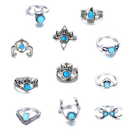 11 Stück Vintage Punk Ringe Set für Männer Frauen, Stapelbare Boho Chunky Emo Fingerrings, KnöChel Midi Ringe Set Trendy Stapel Ringe Set