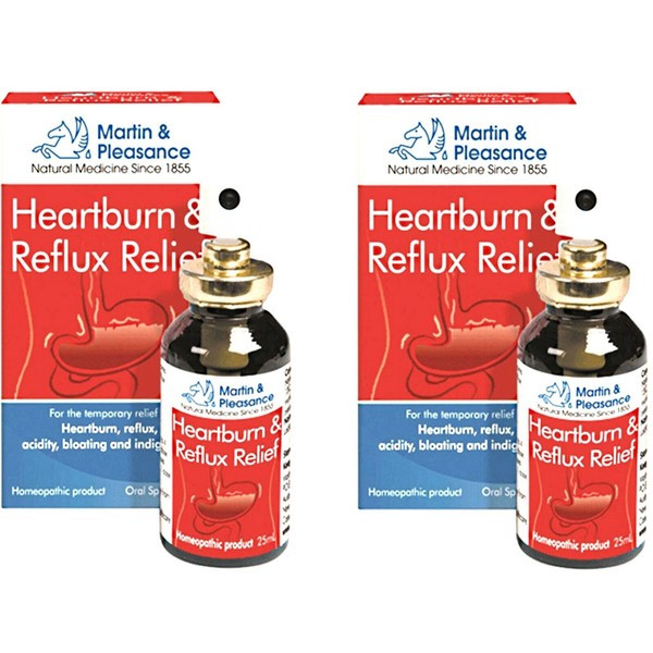 2 x 25ml MARTIN & PLEASANCE Homeopathic Heartburn & Reflux Relief Spray
