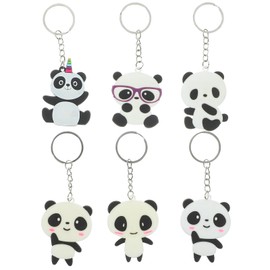 Toyvian Panda Keychain Cute Animals Car Keychain Handbag Decoration Pendant for Kids Girls Women Gift Party Favors 6 Pieces