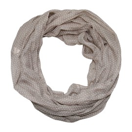ACC Dots Women's Silk Loop Scarf, Taupe dots