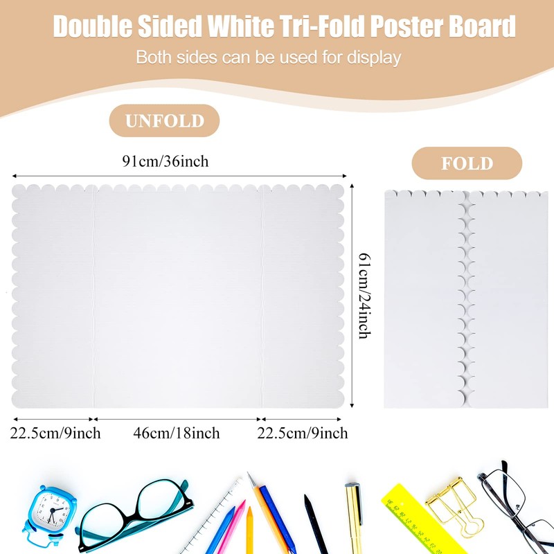 24 Pcs 24 x 36 Inch Trifold Poster Display Boards