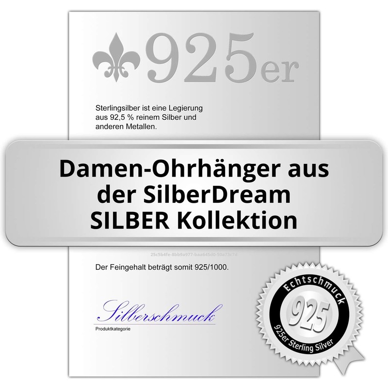SilberDream SDO4395O Women's Drop Earrings 925 Sterling Silver Earrings, Sterling
