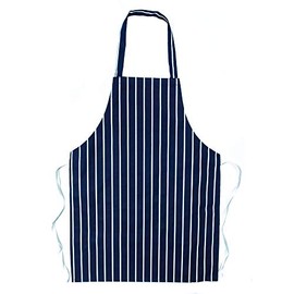 Children's Navy Butcher Stripe Cooking Apron (10-13yrs, Navy)