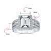 Bling Jewelry 3CT Rectangular CZ Triple Pave Band Promise Engagement
