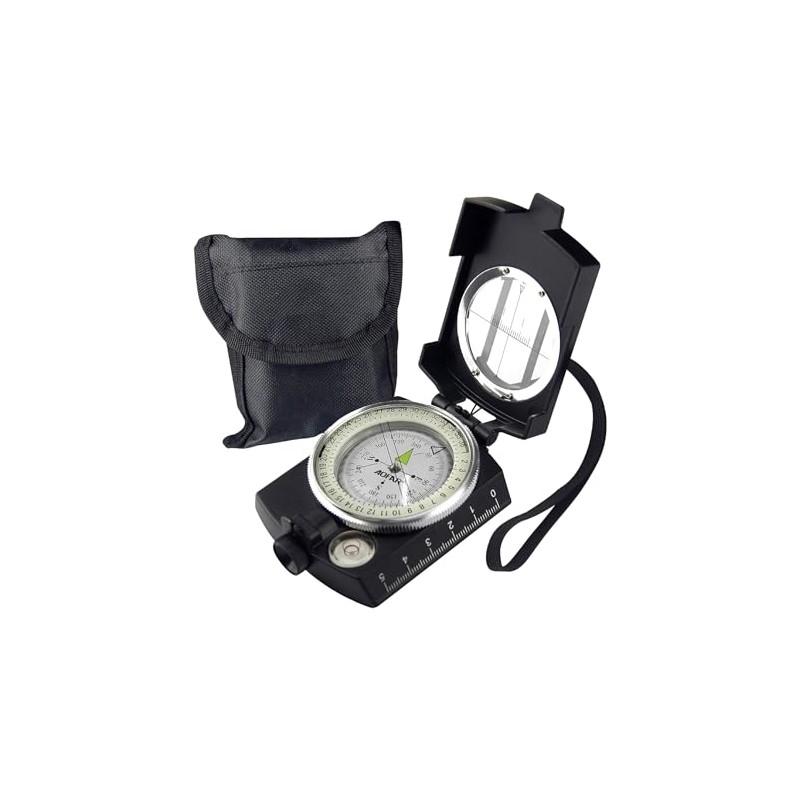 AOFAR Military Compass AF-4580 Black Lensatic Sighting Navigation, Waterproof and
