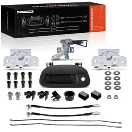 A-Premium 34-PC Tailgate Rebuild Kit Compatible with Ford F-150 1997-2003, F-250 F-350 Super duty 1999-2007, Tailgate Plastic Handle Tailgate Latch Rod Bracket Cables Clips Bushing Bolts